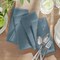 Threadmade Home Elegance Plaid Damask Napkin, Set of 4, Blue Shadow - 17"W x 17"L